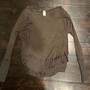 We The Free People Top Shirt Women's Long Sleeve Thermal military Green